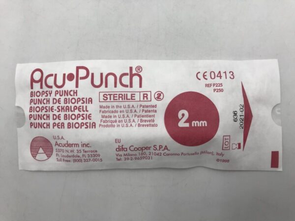 Acuderm P225 Acu Punch Biopsy Punch 2mm (6/Lot) (X)