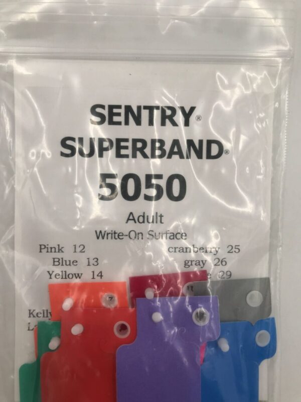 PDC 5050 Sentry Superband Adult Write-On Surface Wrist Bands