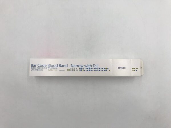 PDC 2438-16-PDB Bar Code Blood Band - Narrow with Tail (10/Box)