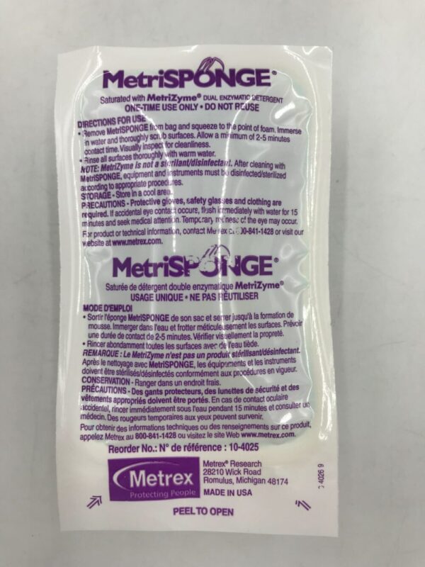 Metrex 10-4025 MetriSponge Saturated with MetriZyme Dual Enzymatic Detergent (X)