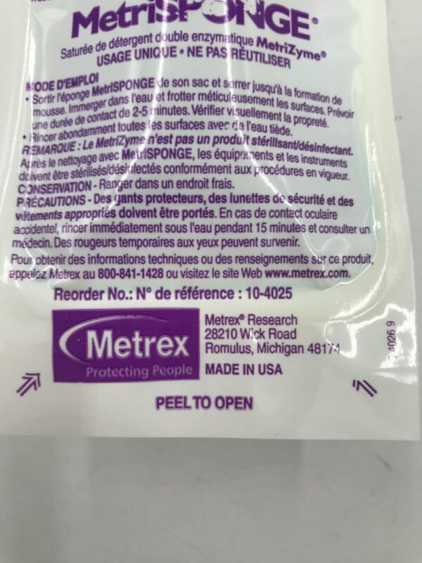 Metrex 10-4025 MetriSponge Saturated with MetriZyme Dual Enzymatic Detergent (X)