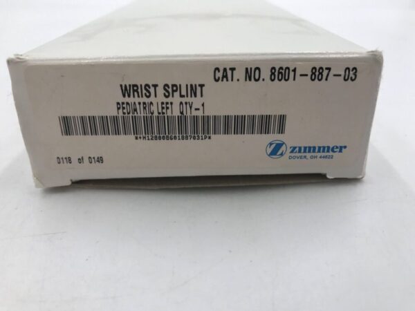 Zimmer 8601-887-03 Wrist Splint Pediatric Left