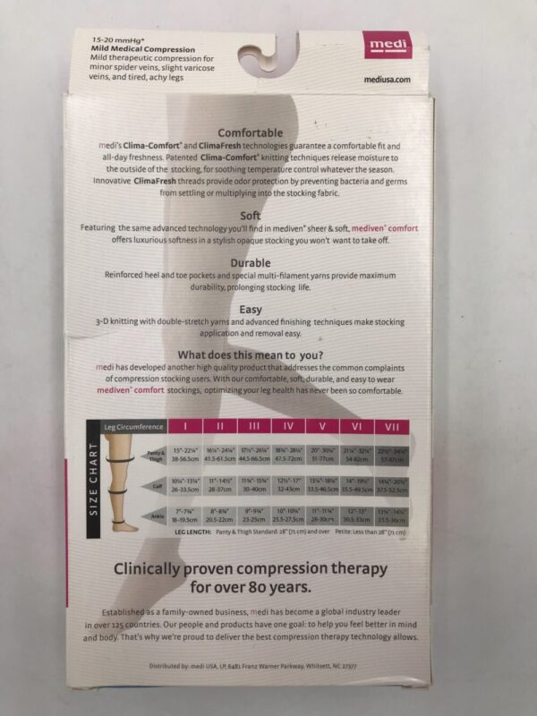Mediven 45102 Compression Stockings Comfort Panty Closed Toe Natural Size II 15-20