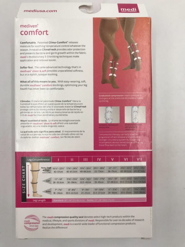 Mediven 48902 Compression Stockings Comfort Panty Closed Toe Natural Size II 30-40