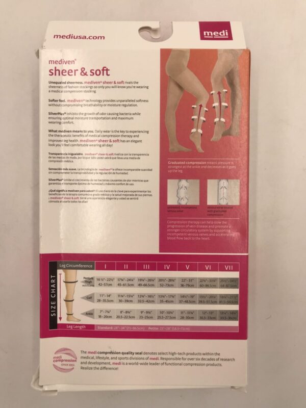 Mediven 43402 Compression Stockings Sheer & Soft Panty Closed Toe Natural Size II 20-30
