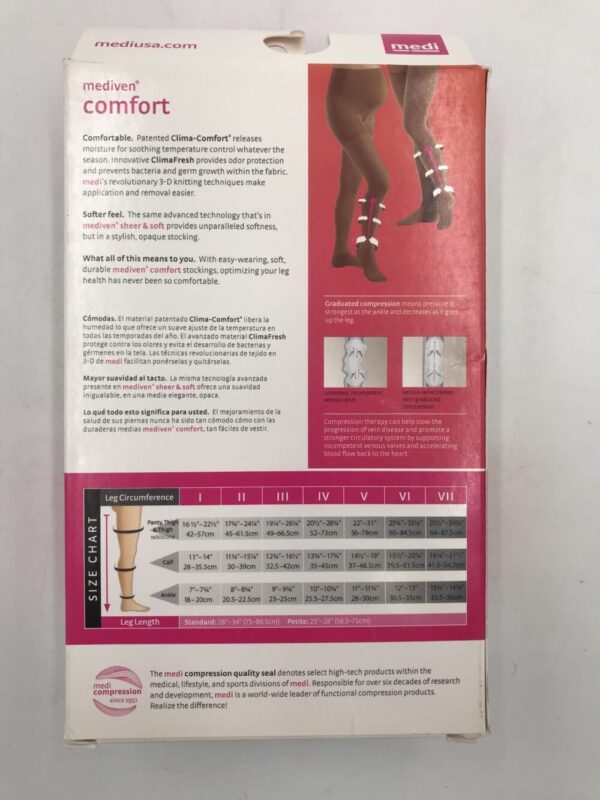 Mediven 48002 Compression Stockings Comfort Panty Petite Open Toe Natural Size II 20-30