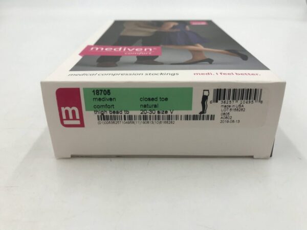 Mediven 18705 Compression Stockings Comfort Closed Toe Thigh Bead TB Natural 20-30 Size V