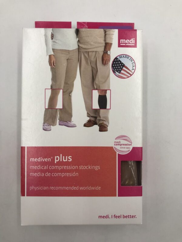 Mediven 29603 Compression Stockings Plus Thigh w/Topband Closed Toe Beige 30-40 Size III