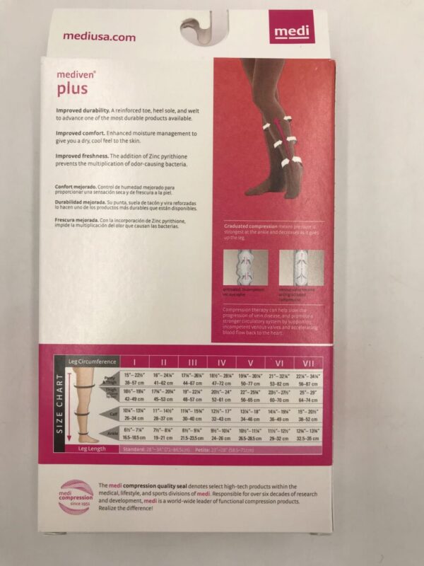 Mediven 29603 Compression Stockings Plus Thigh w/Topband Closed Toe Beige 30-40 Size III