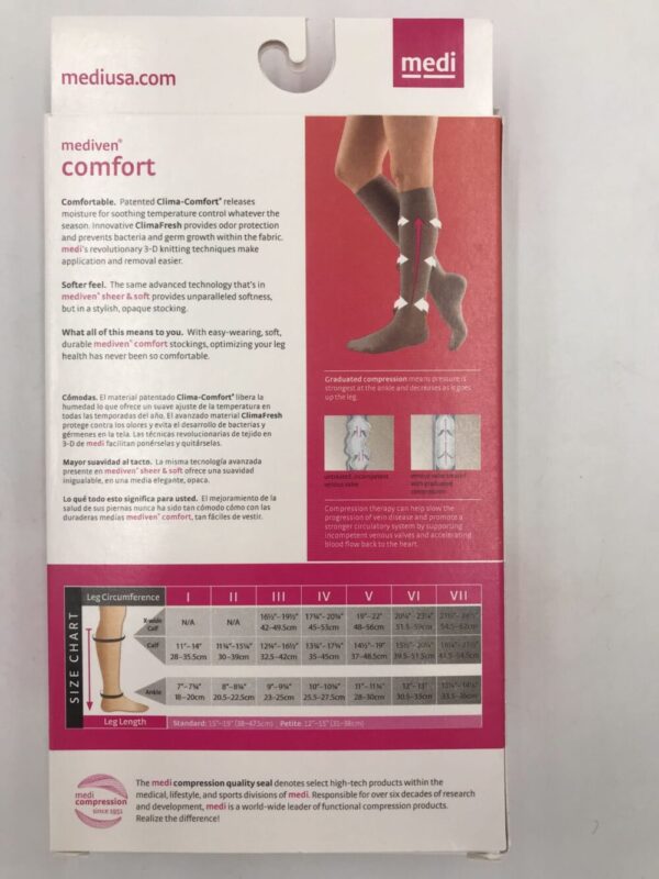 Mediven 46205 Compression Stockings Comfort Calf Petite Closed Toe Size V 20-30