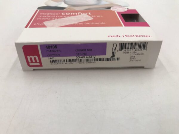 Mediven 48105 Compression Stockings Comfort Calf Closed Toe Natural Size V 20-30