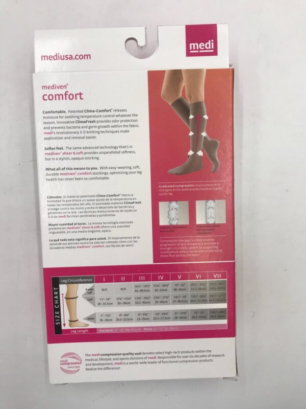 Mediven 48105 Compression Stockings Comfort Calf Closed Toe Natural Size V 20-30
