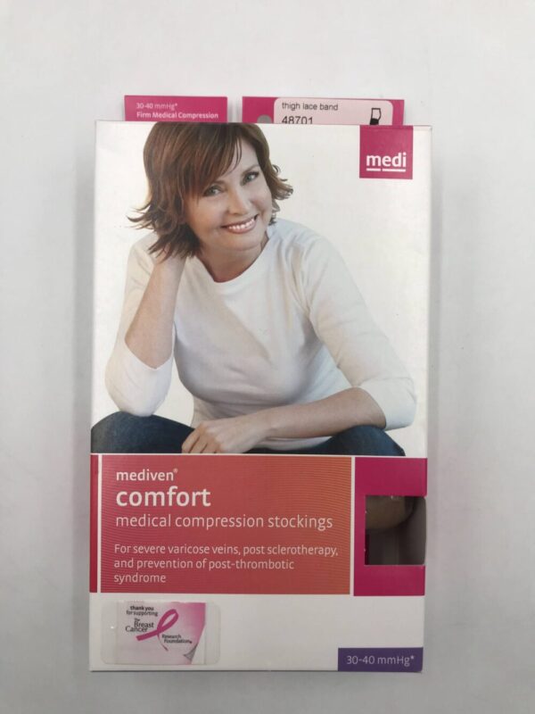 Mediven 48701 Compression Stockings Comfort Thigh Lace Band Closed Toe Natural 30-40 Size I