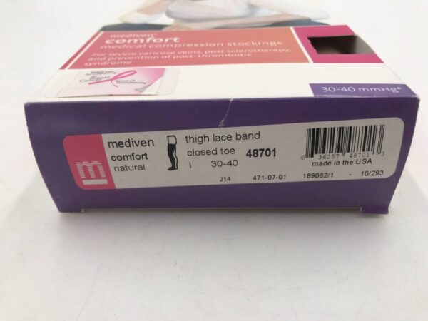 Mediven 48701 Compression Stockings Comfort Thigh Lace Band Closed Toe Natural 30-40 Size I