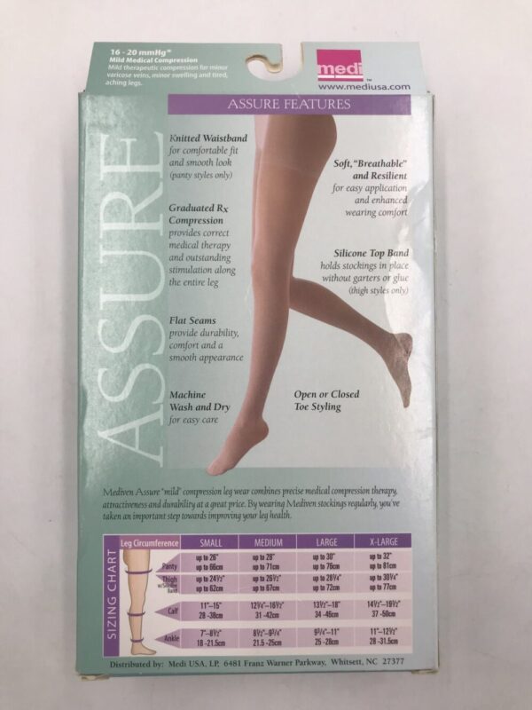 Mediven 12804 Compression Stockings Assure Panty Closed Toe Beige 16-20 Size XL