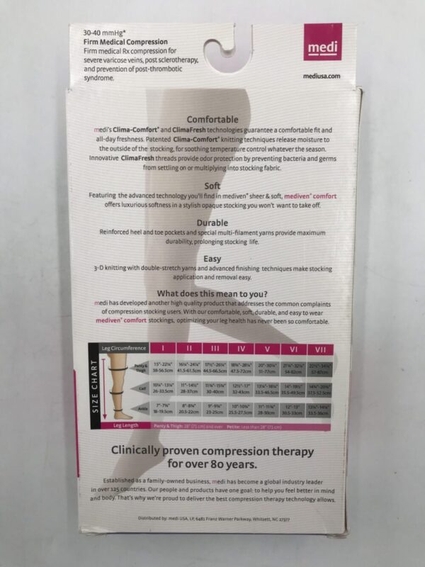 Mediven 48601 Compression Stockings Comfort Thigh Petite Closed Toe Natural 30-40 Size I