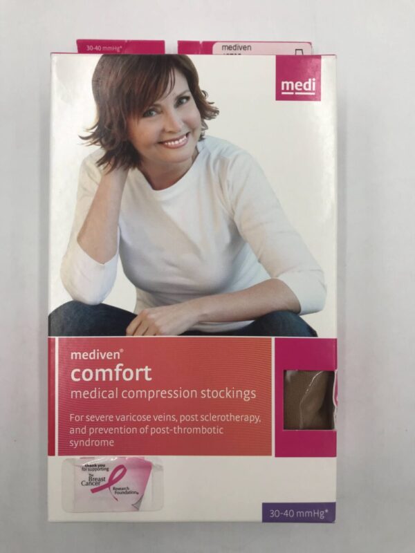 Mediven 48705 Compression Stockings Comfort Thigh w/Topband Closed Toe Natural 30-40 Size V