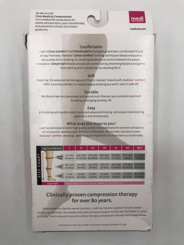 Mediven 48602 Compression Stockings Comfort Thigh Petite Closed Toe Natural 30-40 Size II