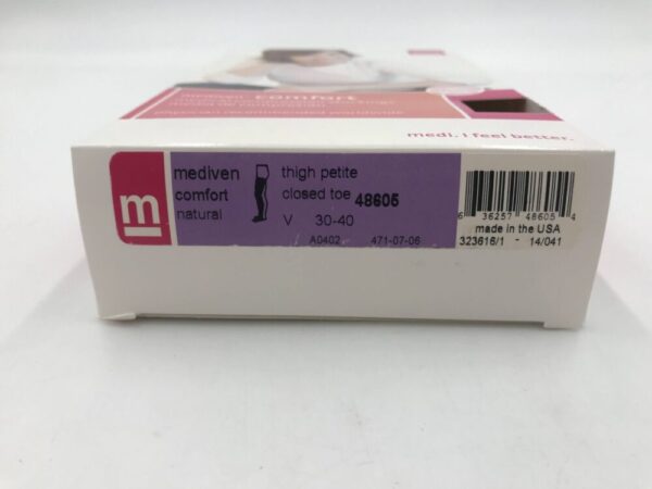 Mediven 48605 Compression Stockings Comfort Thigh Petite Closed Toe Natural 30-40 Size V