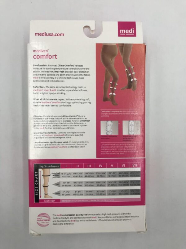Mediven 48605 Compression Stockings Comfort Thigh Petite Closed Toe Natural 30-40 Size V