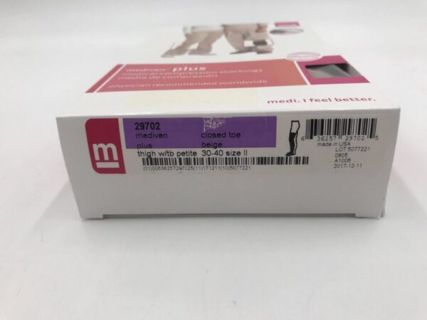 Mediven 48605 Compression Stockings Plus Thigh w/TB Petite Closed Toe Beige 30-40 Size II