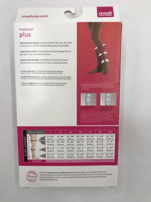 Mediven 48605 Compression Stockings Plus Thigh w/TB Petite Closed Toe Beige 30-40 Size II