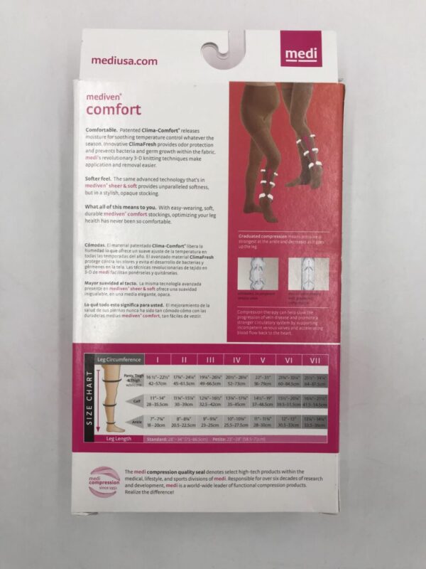 Mediven 48807 Compression Stockings Comfort Thigh Lace Band Pet Closed Toe Natural 30-40 Size VII