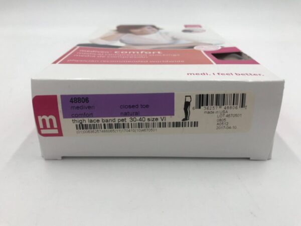 Mediven 48806 Compression Stockings Comfort Thigh Lace Band Pet Closed Toe Natural 30-40 Size VI