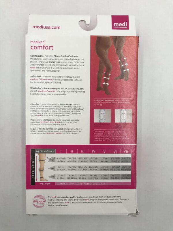 Mediven 48806 Compression Stockings Comfort Thigh Lace Band Pet Closed Toe Natural 30-40 Size VI