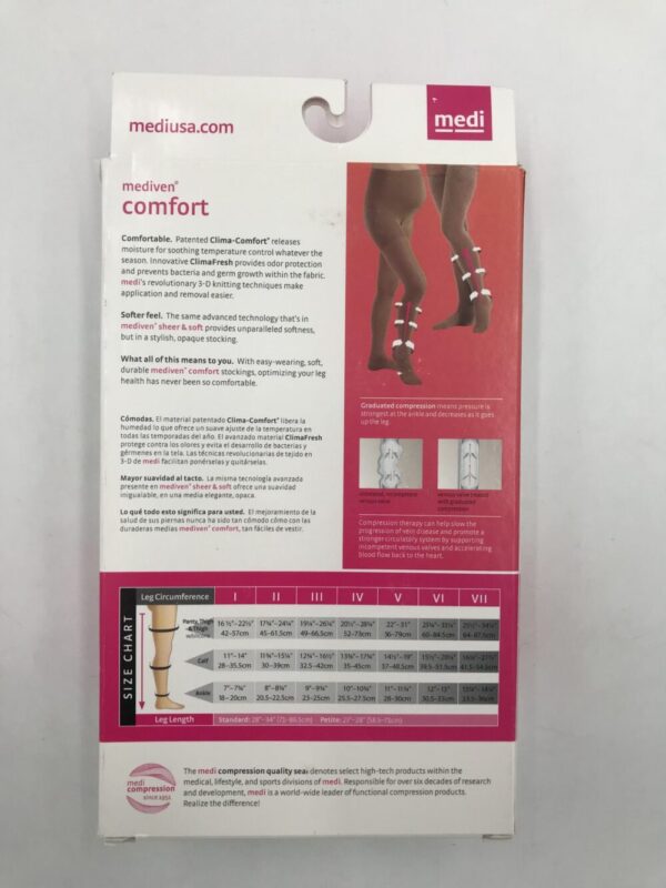 Mediven 46704 Compression Stockings Comfort Thigh Lace Band Closed Toe Natural 20-30 Size IV