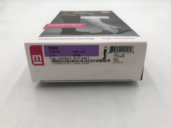 Mediven 20005 Compression Stockings Plus Thigh w/Topband Open Toe Beige 30-40 Size V