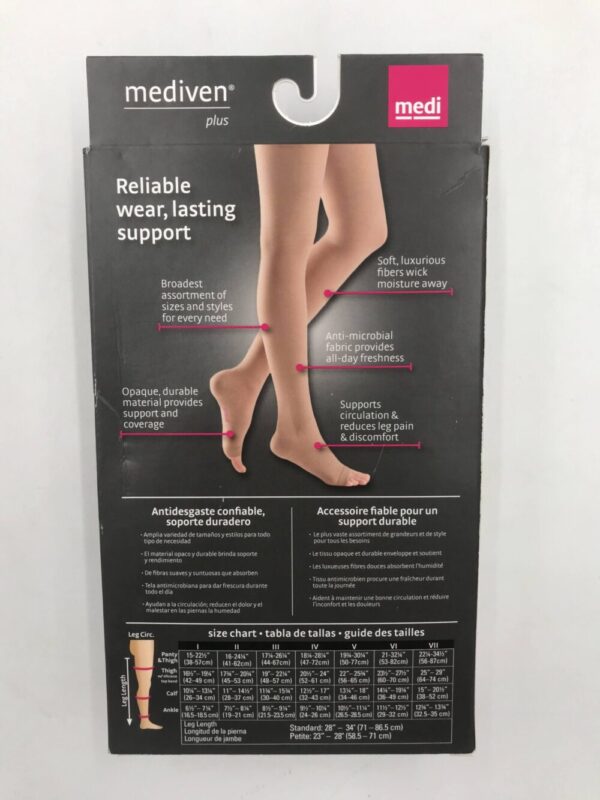 Mediven 20005 Compression Stockings Plus Thigh w/Topband Open Toe Beige 30-40 Size V