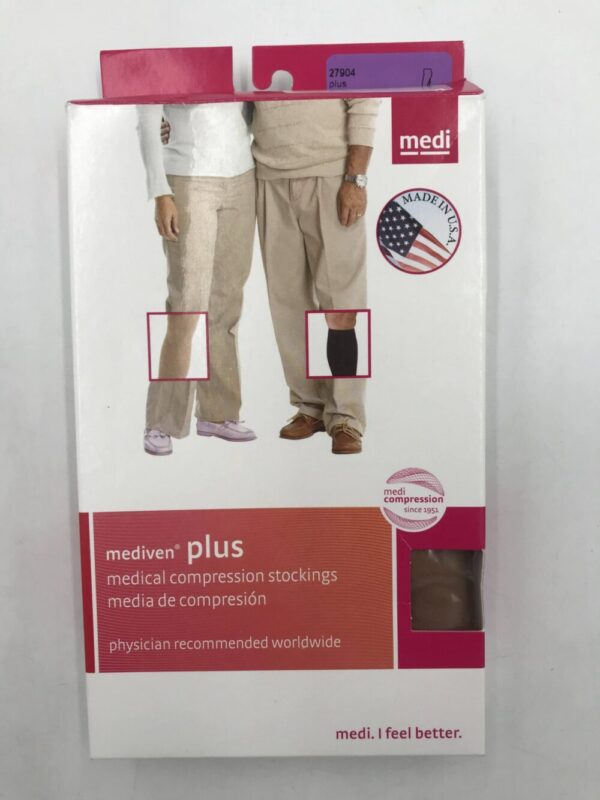 Mediven 27904 Compression Stockings Plus Calf w/Topband Open Toe Beige 30-40 Size IV