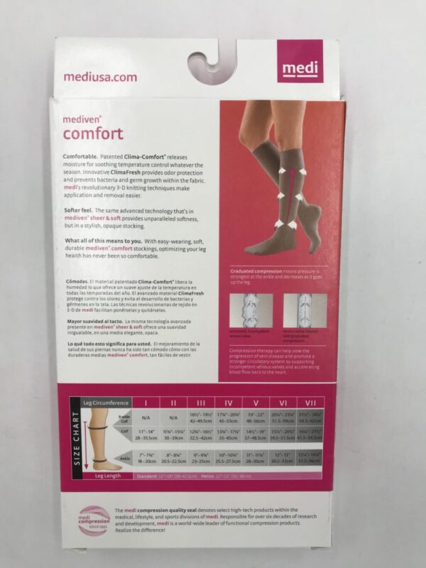 Mediven 49402 Compression Stockings Comfort Calf Petite Open Toe Natural 30-40 Size II