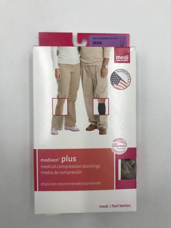 Mediven 28206 Compression Stockings Plus Calf w/Topband EW Pet Open Toe Beige 30-40 Size VI