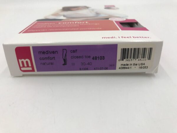 Mediven 48103 Compression Stockings Comfort Calf Closed Toe Natural 30-40 Size III