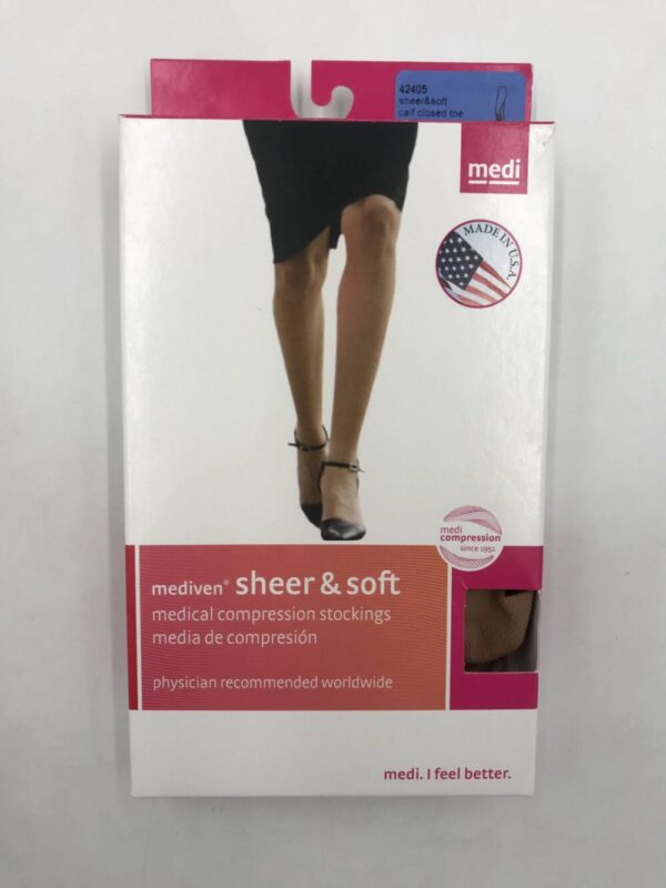 Mediven 42405 Compression Stockings Sheer & Soft Calf Closed Toe Natural 15-20 Size V