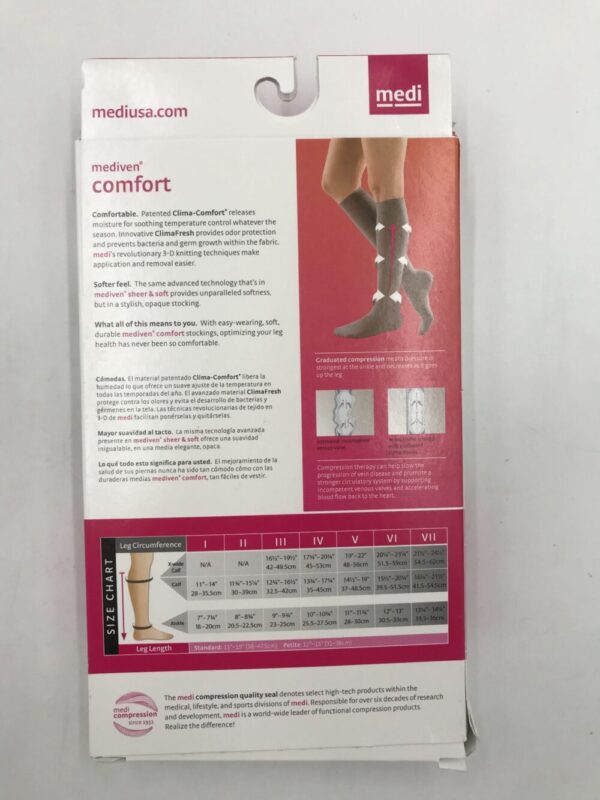 Mediven 44805 Compression Stockings Comfort Calf Petite Closed Toe Natural 15-20 Size V