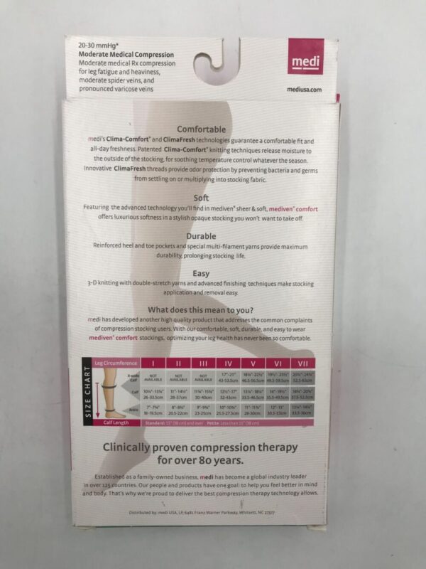Mediven 46103 Compression Stockings Comfort Calf Closed Toe Natural 20-30 Size III