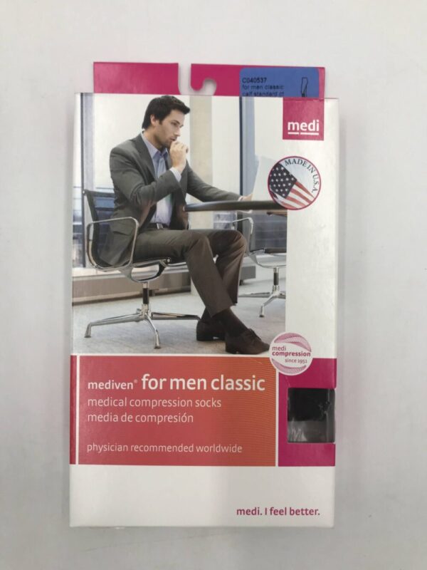Mediven C040537 Compression Socks For Men Classic Calf Standard Closed Toe Black 15-20 Size VII