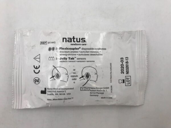 NATUS MEDICAL 011445 Flexicoupler Disposable Earphones w/Jelly Tab Sensors (X)