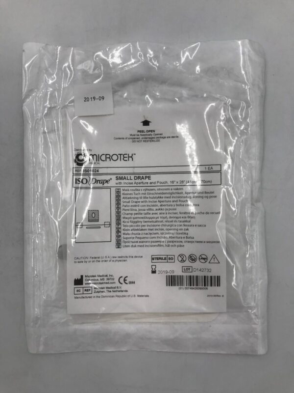 MICROTEK MEDICAL IS01024 ISO Small Drape w/ Incise Aperture and Pouch 16in x 28in (X)