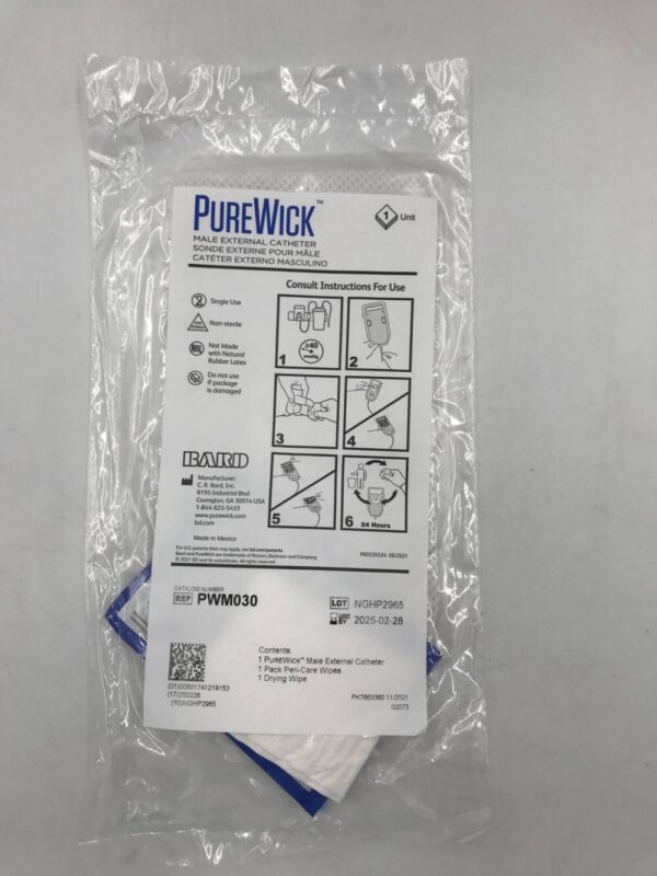 BARD PWM030 PureWick Male External Catheter (30/Case)
