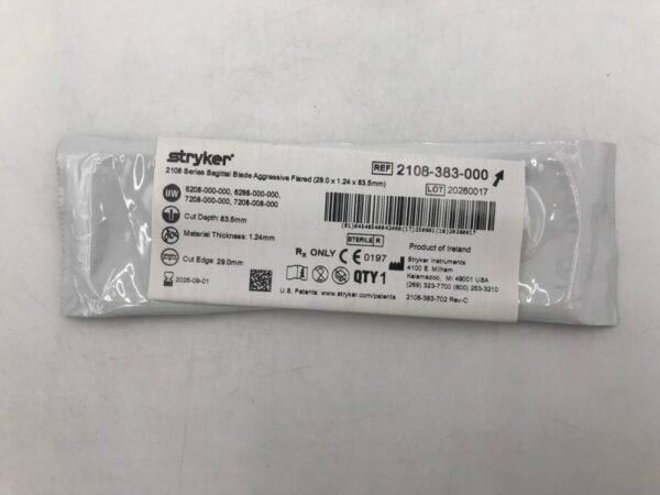 STRYKER 2108-383-000 2108 Series Sagittal Blade, Aggressive Flared 29x1.24x83.5mm