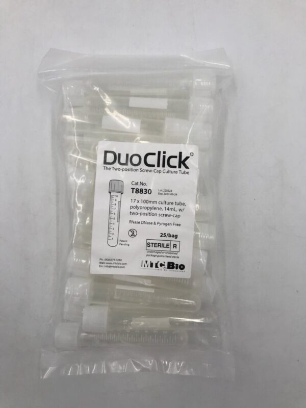 MTC BIO T8830 DuoClick Two-Position Screw-Cap Culture Tube 17x100mm(25/Bag)