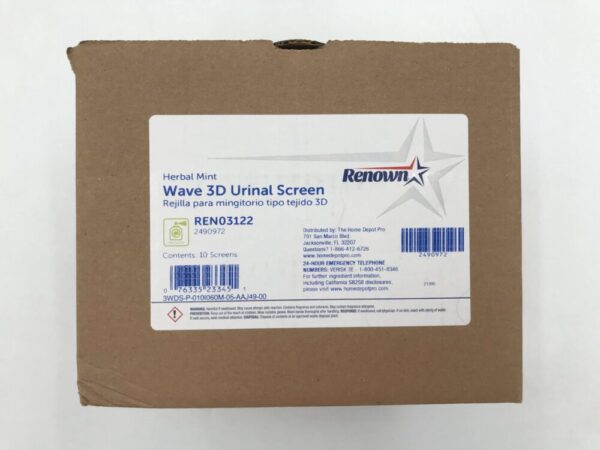 The Home Depot Pro REN03122 Renown Herbal Mint Wave 3D Urinal Screen (10/Box)