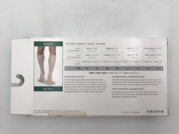 Sigvaris 922CMLM99 Graduated Compression Socks Access Size ML Black 20-30mmHg