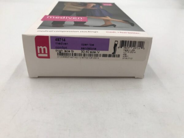 Mediven 49714 Comfort Compression Stocking Thigh Lace TB Open Toe Sandstone 30-40 Size IV