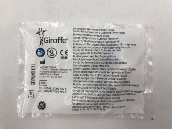 Ohmeda Medical  2074816-001 Giraffe Disposable Skin Temperature Probe