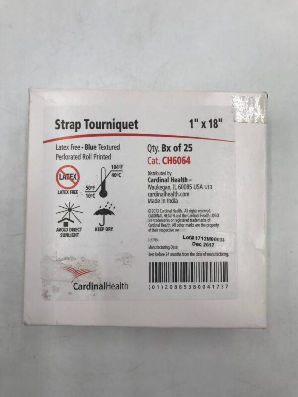 CARDINAL HEALTH CH6064 Strap Tourniquet LF, Blue Textured 1in x 18in (25/Box)